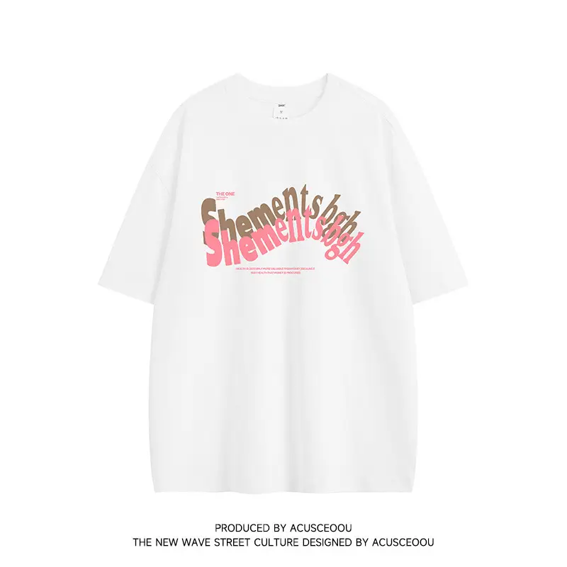 ACU Men White Letter Print T-Shirt Short Sleeve - Image 3
