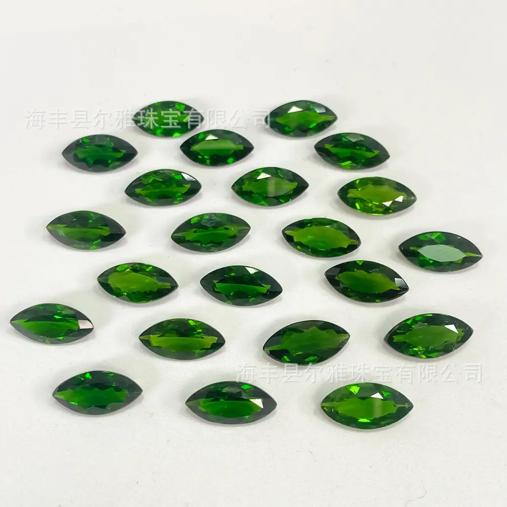 Green Natural Diopside Loose Stone Marquise Cut Earrings