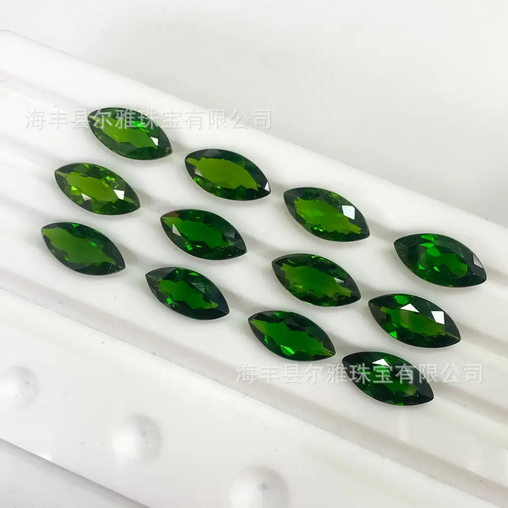 Green Natural Diopside Loose Stone Marquise Cut Earrings