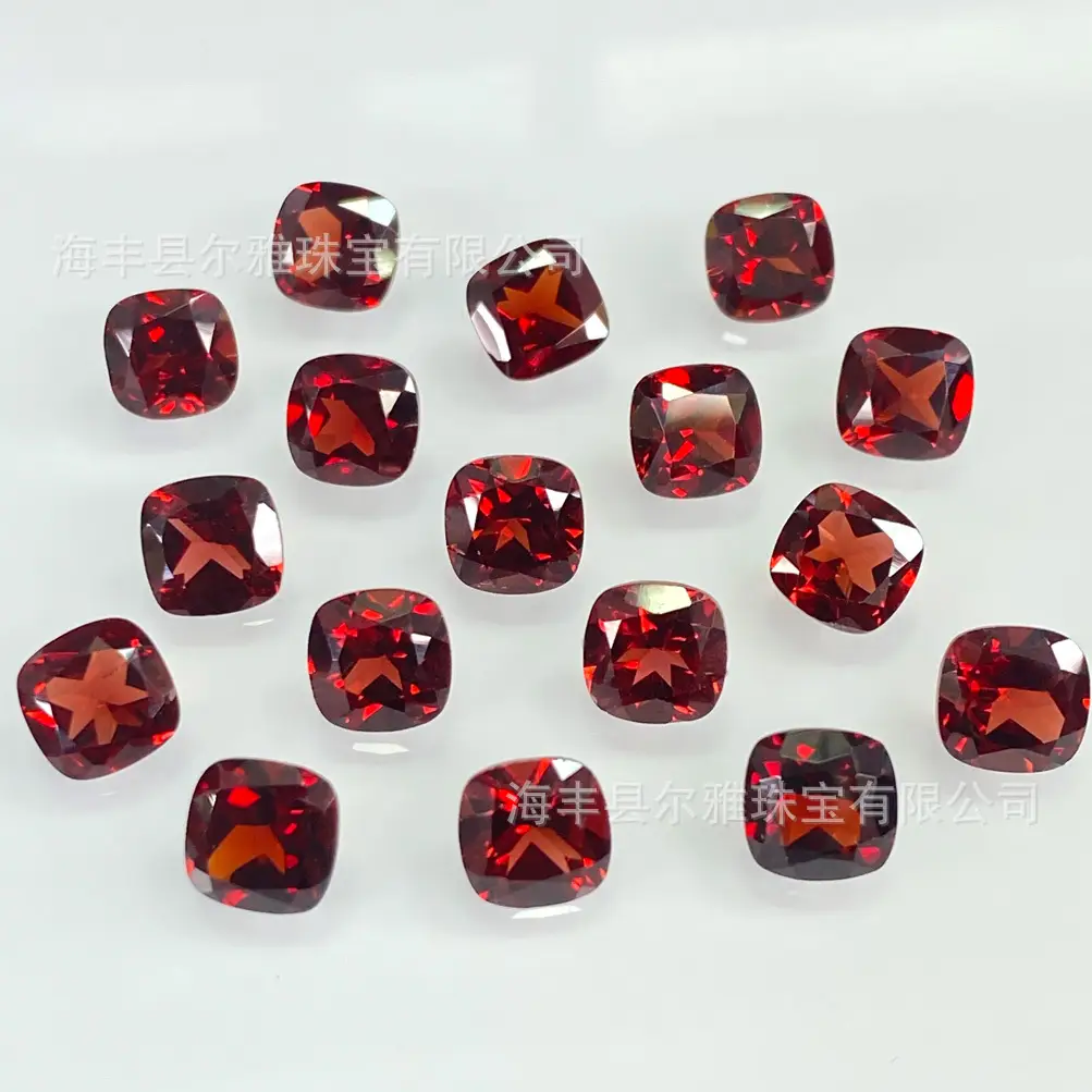 Natural Garnet Cabochon Earrings Necklace Set - Image 2