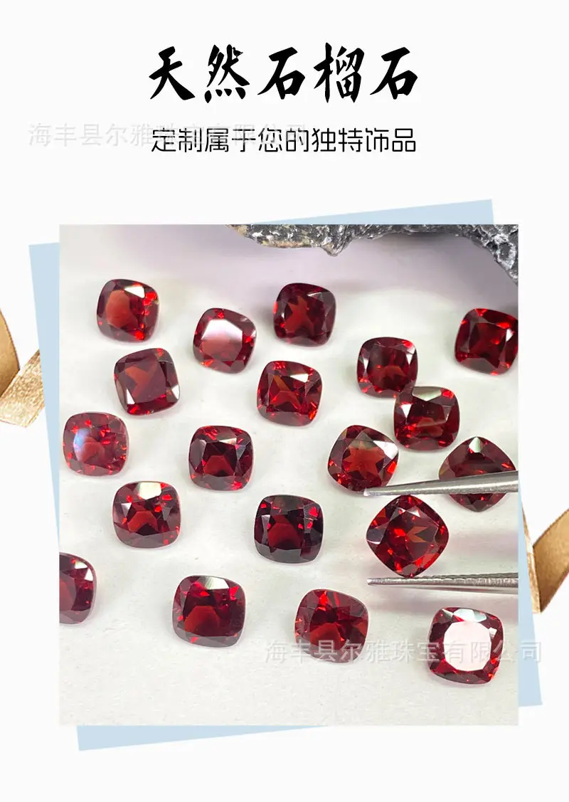 Natural Garnet Cabochon Earrings Necklace Set — feature 5