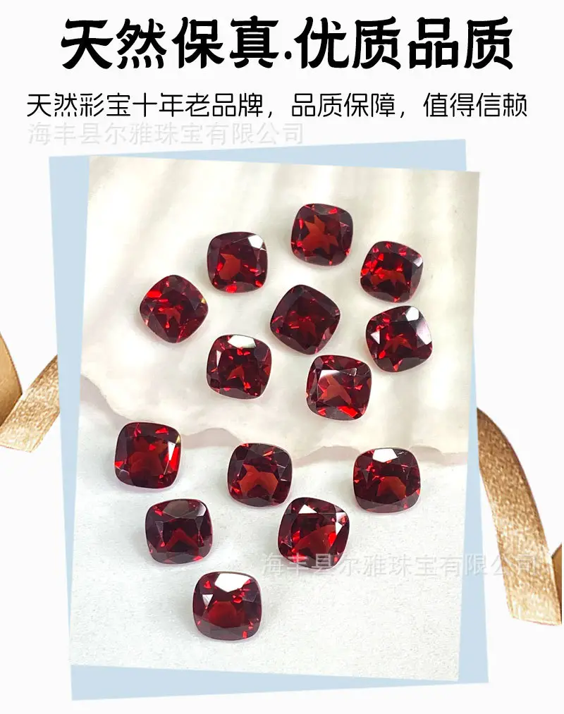 Natural Garnet Cabochon Earrings Necklace Set — feature 6