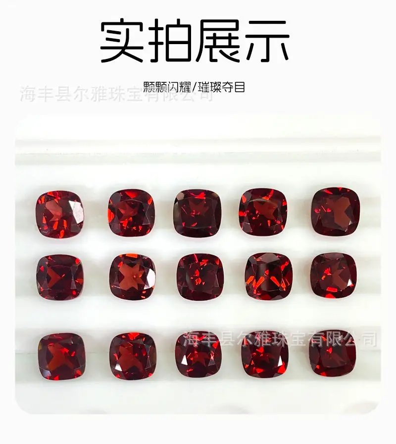 Natural Garnet Cabochon Earrings Necklace Set — feature 9