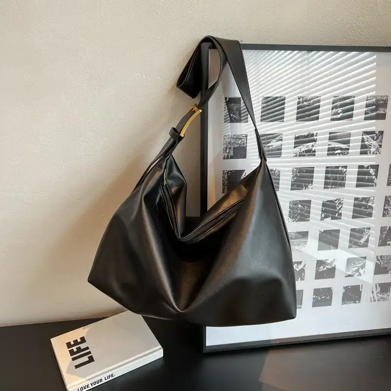Women's Beige Soft Shoulder Bag 2024 New Fashion - Image 5