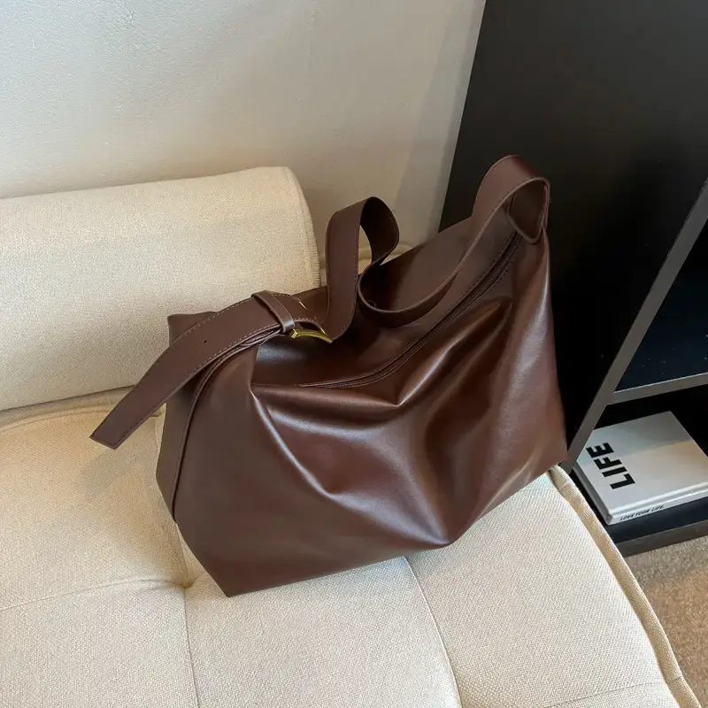 Women's Beige Soft Shoulder Bag 2024 New Fashion - Image 8
