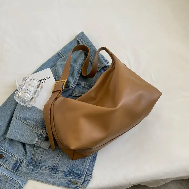 Women's Beige Soft Shoulder Bag 2024 New Fashion - Image 3