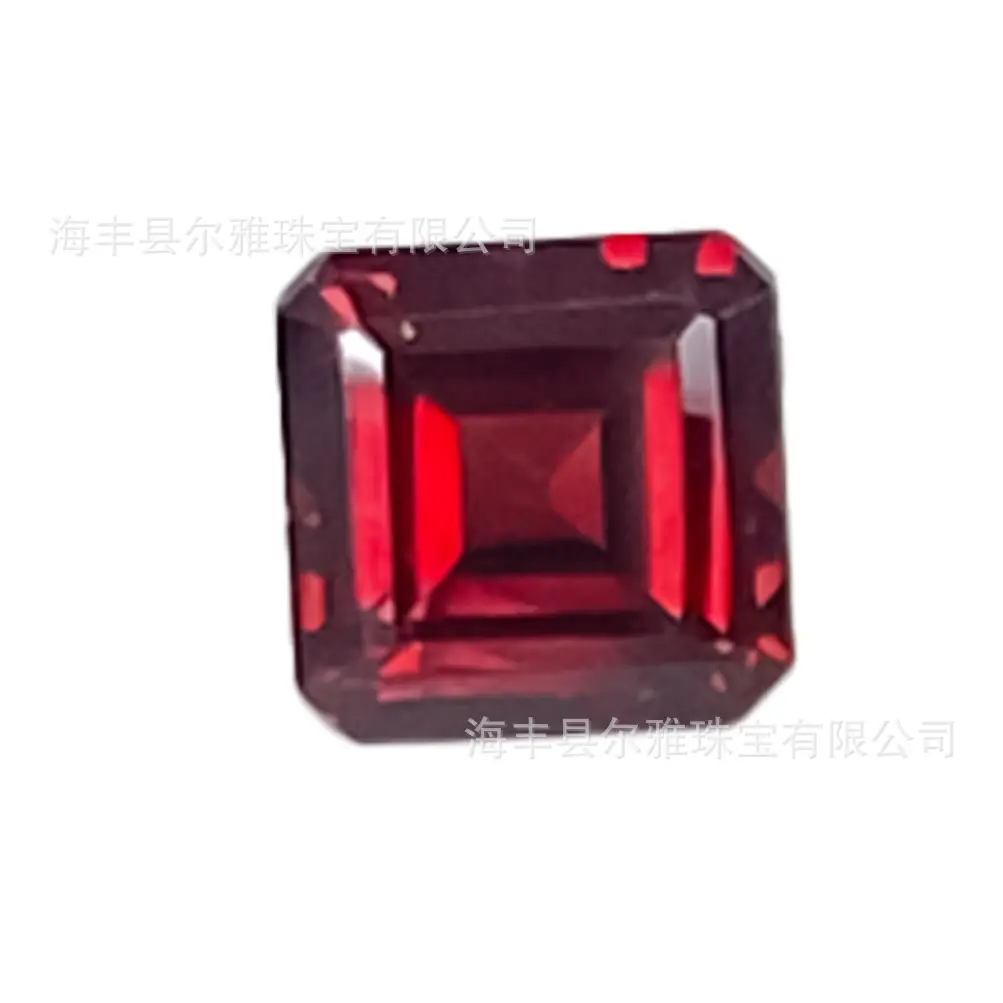 Natural Red Garnet Square Cut Asscher Stone DIY Ring Earring