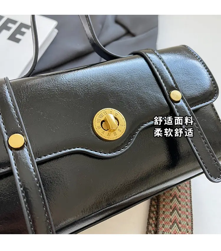 Women's White Crossbody Bag with Gold Clasp — feature 13