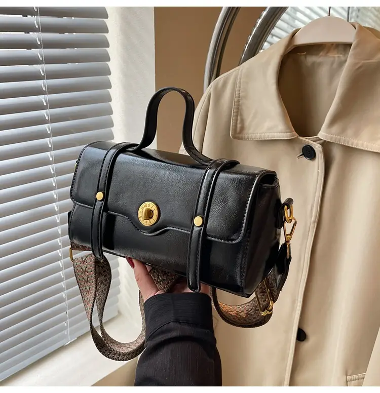 Women's White Crossbody Bag with Gold Clasp — feature 21