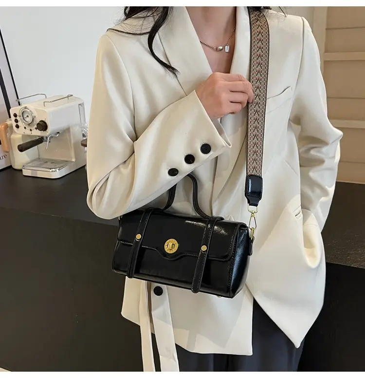 Women's White Crossbody Bag with Gold Clasp — feature 30