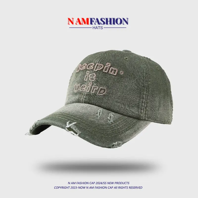 Blue Wide Brim Cap with "RAPIN IT" Embroidery - Image 6