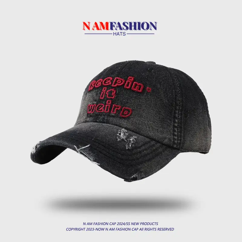 Blue Wide Brim Cap with "RAPIN IT" Embroidery - Image 8