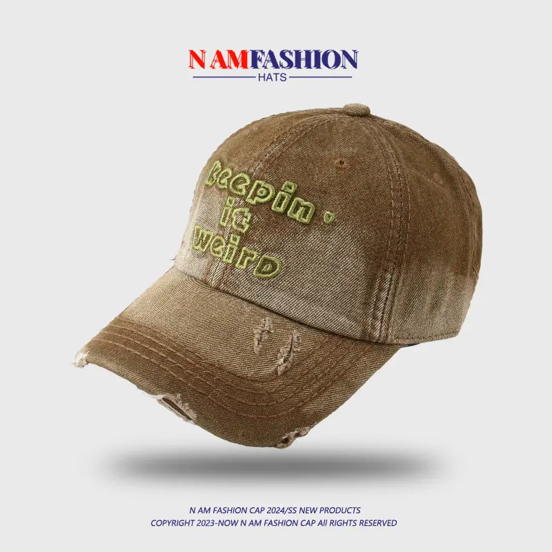 Blue Wide Brim Cap with "RAPIN IT" Embroidery — feature 10