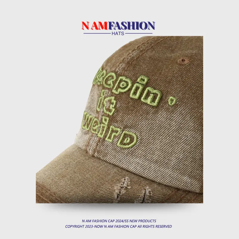 Blue Wide Brim Cap with "RAPIN IT" Embroidery — feature 12