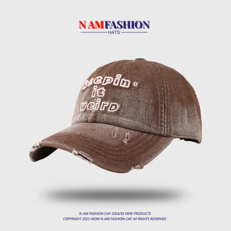Blue Wide Brim Cap with "RAPIN IT" Embroidery — feature 4