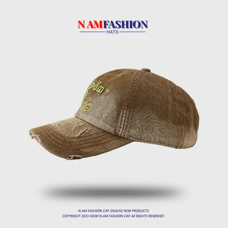 Blue Wide Brim Cap with "RAPIN IT" Embroidery — feature 8
