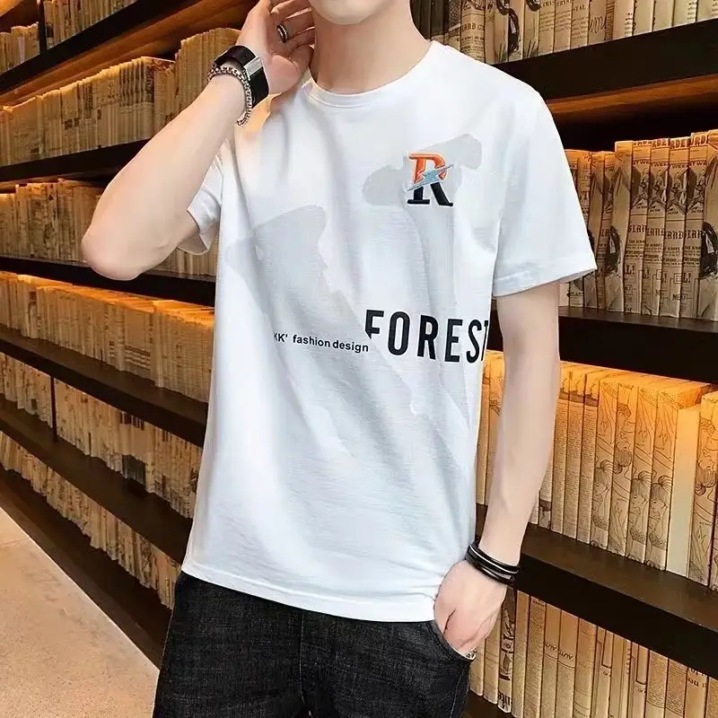 Men's Black Forest Print Short Sleeve T-Shirt - Image 2
