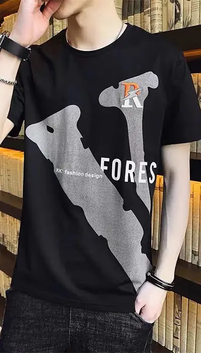 Men's Black Forest Print Short Sleeve T-Shirt — feature 1