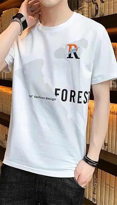 Men's Black Forest Print Short Sleeve T-Shirt — feature 2