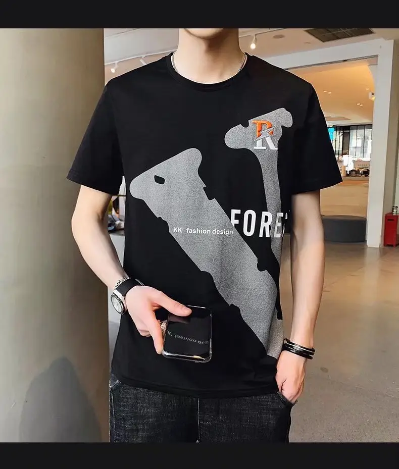 Men's Black Forest Print Short Sleeve T-Shirt — feature 20