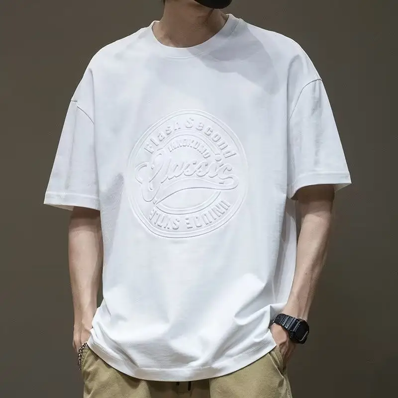 Men Black Graphic T-Shirt Short Sleeve Loose Fit - Image 4