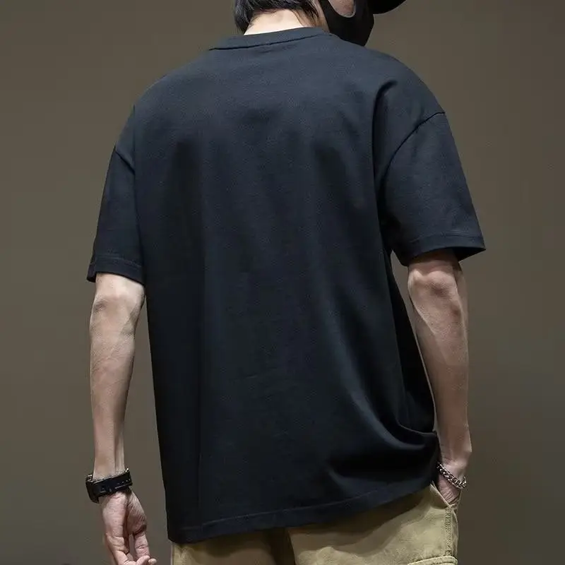 Men Black Graphic T-Shirt Short Sleeve Loose Fit — feature 3