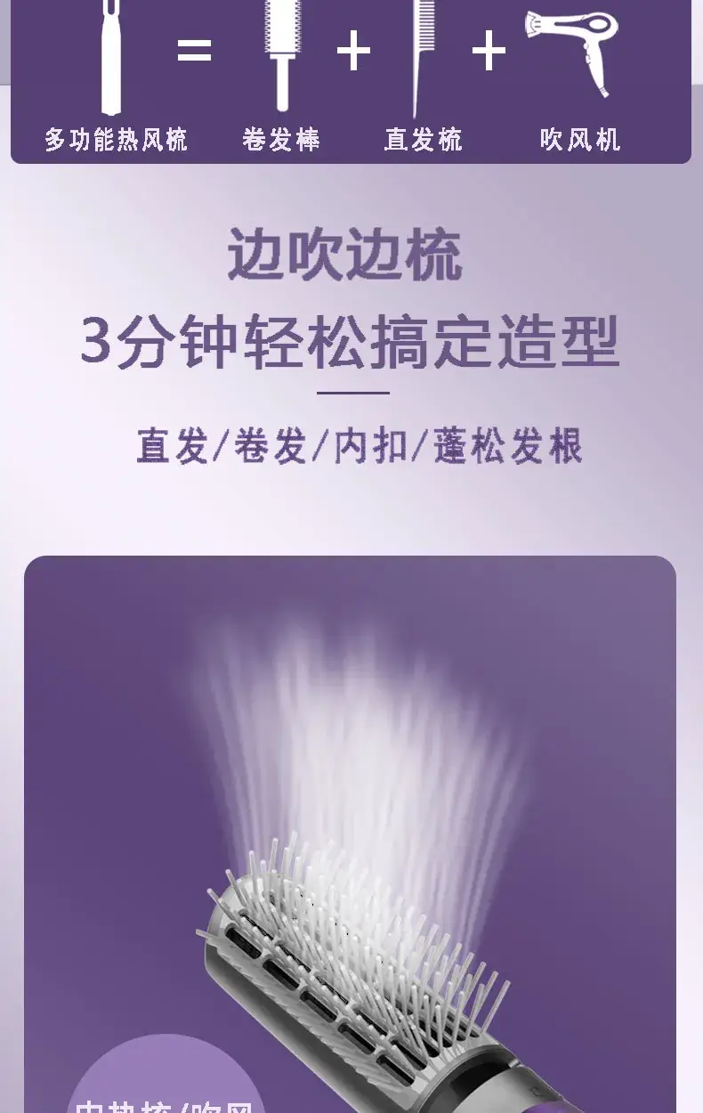 Factory Wholesale Leaf-Free Hair Dryer with Purple Design — feature 5