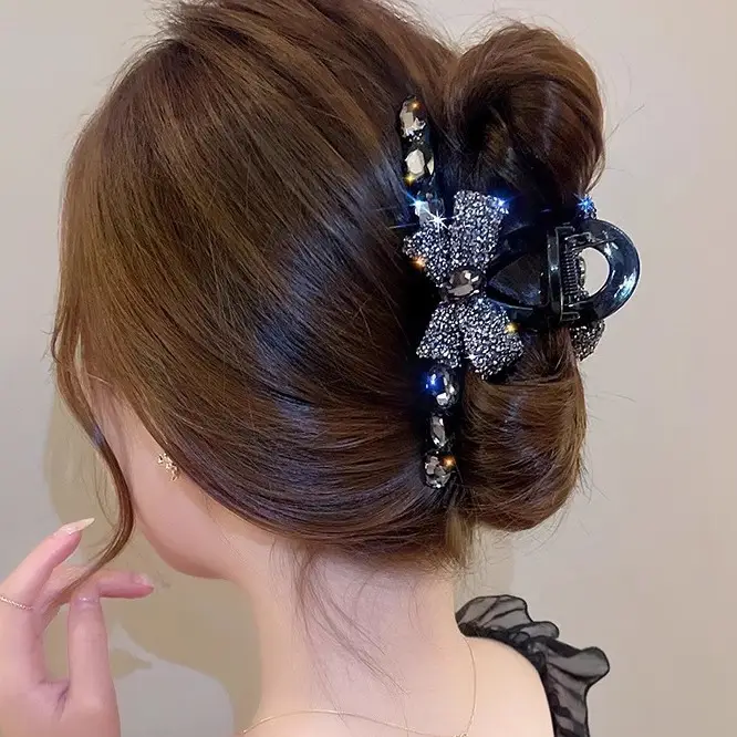 Full Diamond Bow Hair Clip for Women - Image 4