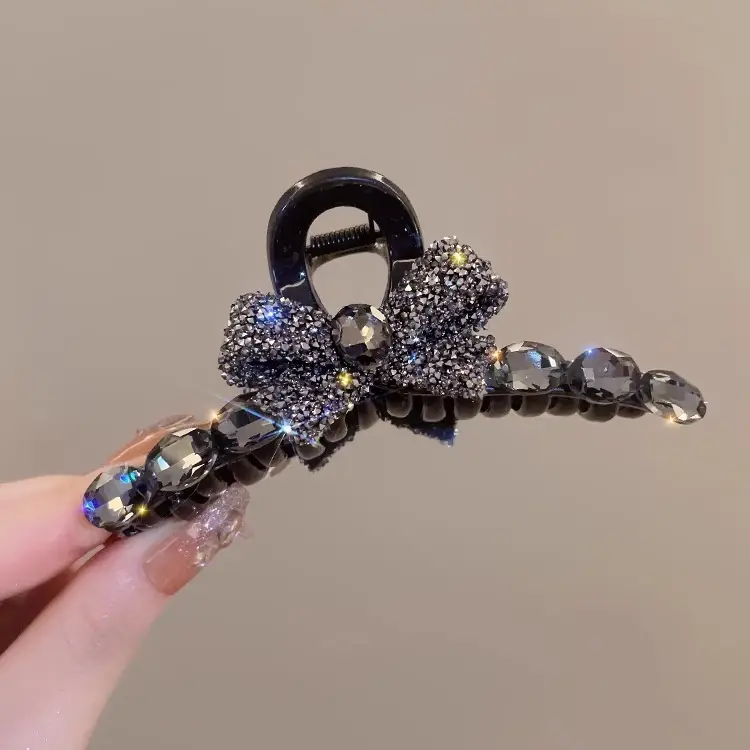 Full Diamond Bow Hair Clip for Women - Image 6