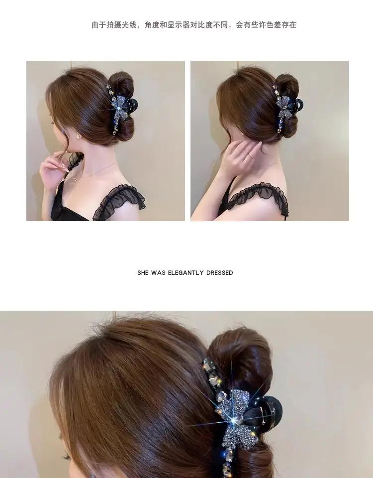 Full Diamond Bow Hair Clip for Women — feature 2