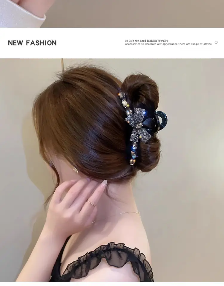Full Diamond Bow Hair Clip for Women — feature 6