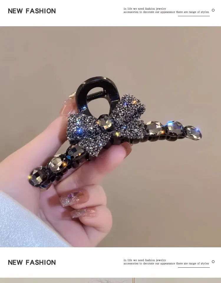Full Diamond Bow Hair Clip for Women — feature 7