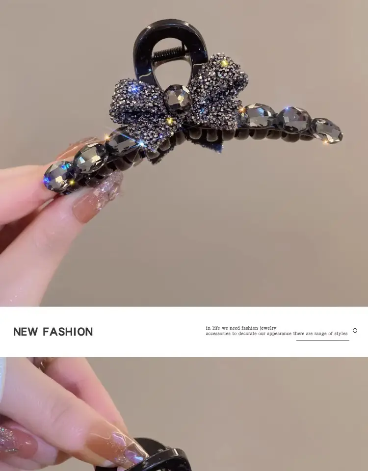 Full Diamond Bow Hair Clip for Women — feature 9