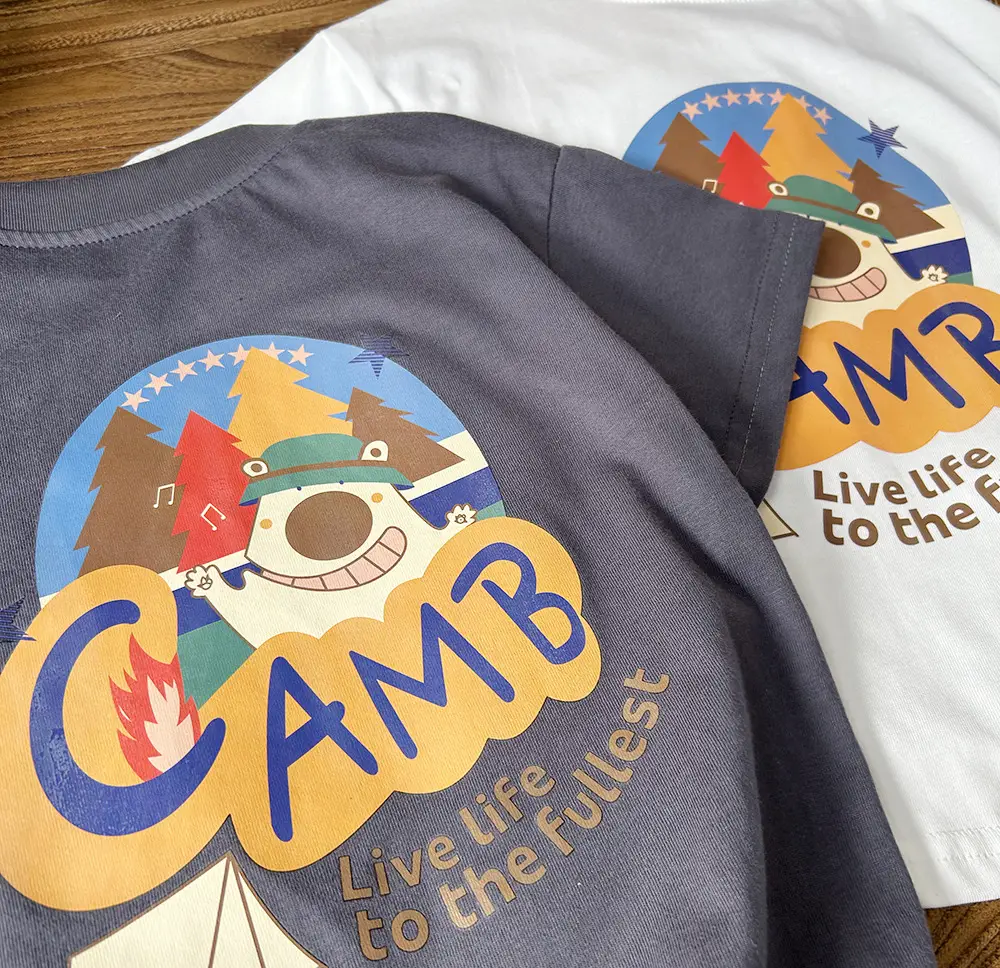 White Cartoon Print Boys T-Shirt with Denim Shorts — feature 5
