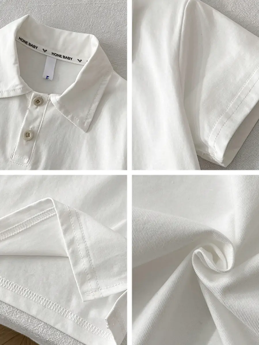 Boys Solid Color Collared T-Shirt 2026 Summer - Image 8