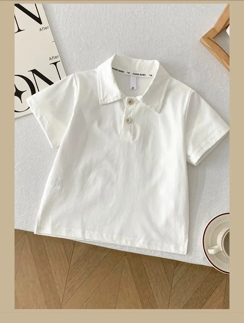 Boys Solid Color Collared T-Shirt 2026 Summer — feature 12