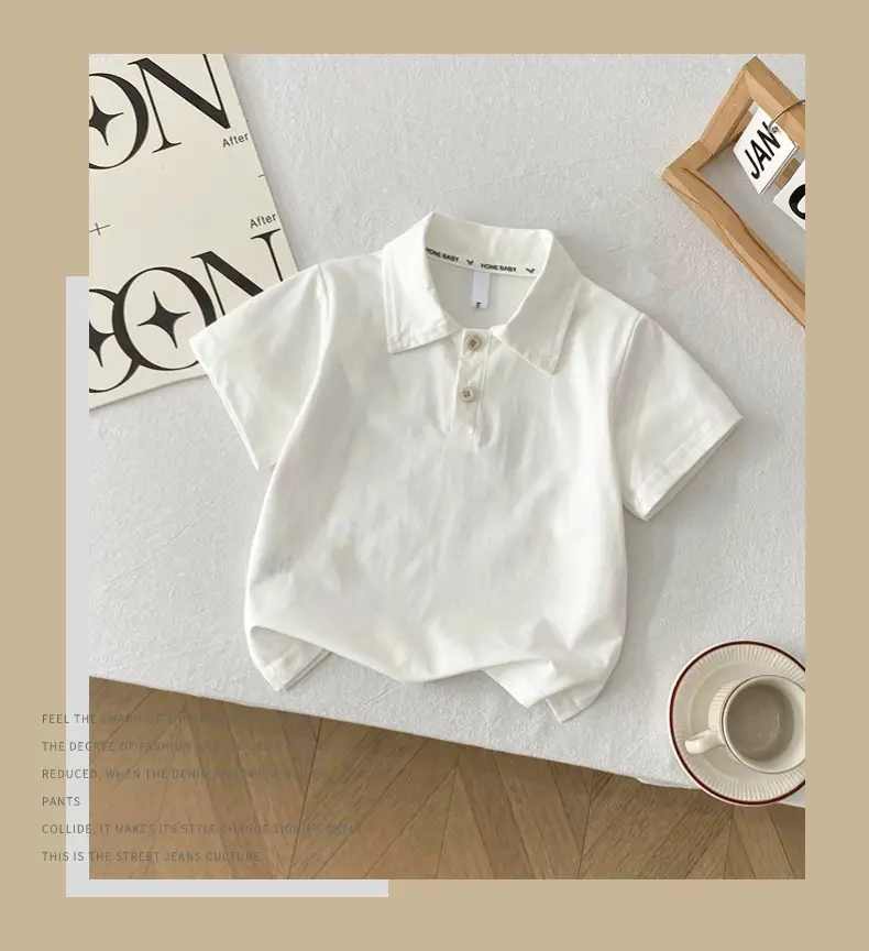 Boys Solid Color Collared T-Shirt 2026 Summer — feature 13