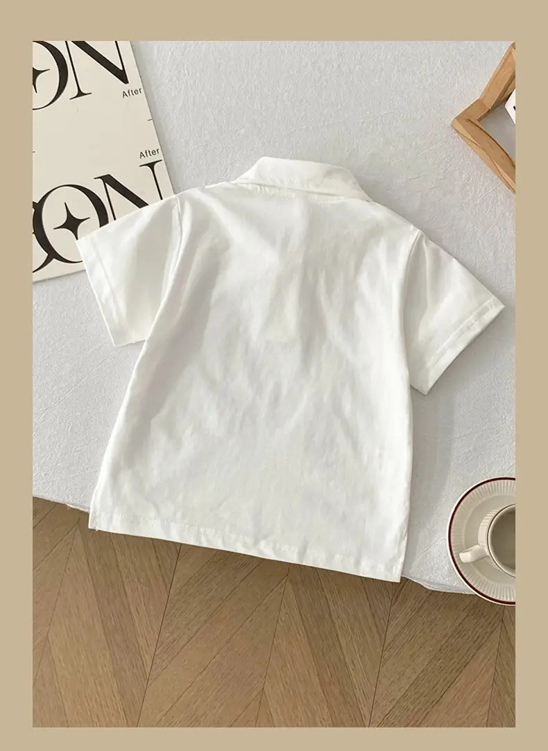 Boys Solid Color Collared T-Shirt 2026 Summer — feature 14