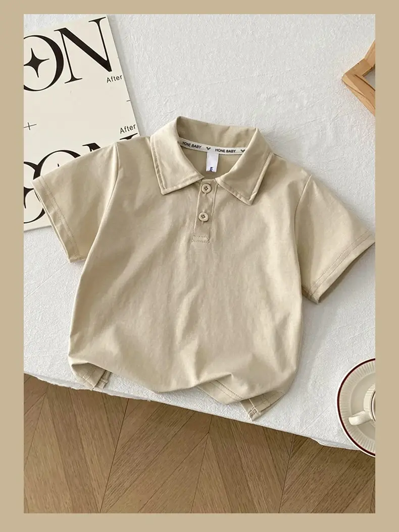 Boys Solid Color Collared T-Shirt 2026 Summer — feature 19