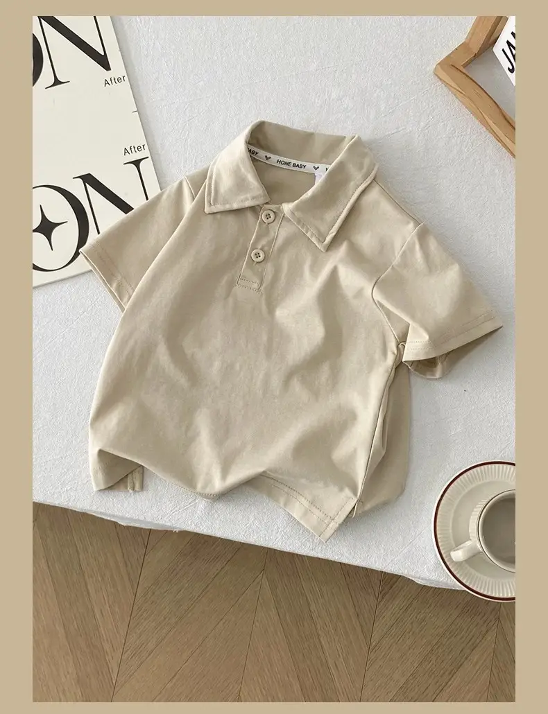 Boys Solid Color Collared T-Shirt 2026 Summer — feature 20