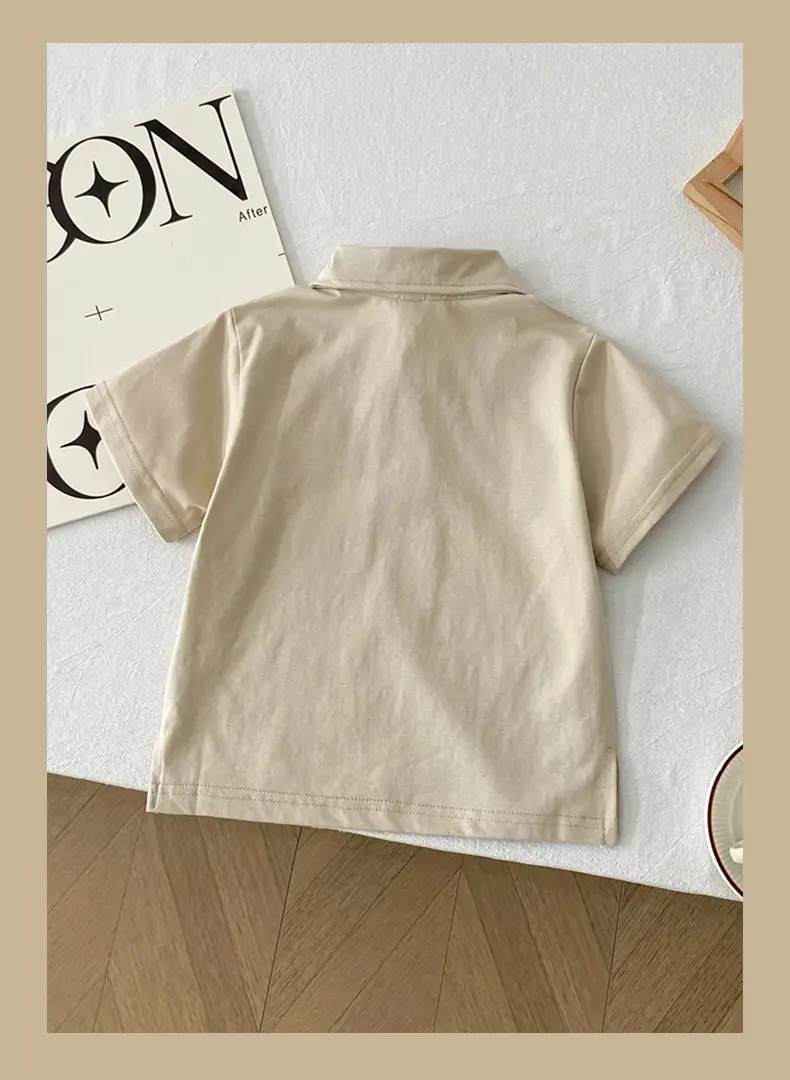 Boys Solid Color Collared T-Shirt 2026 Summer — feature 21