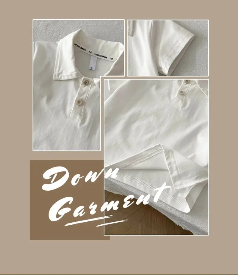 Boys Solid Color Collared T-Shirt 2026 Summer — feature 3