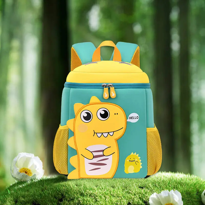 New Diving Material Kindergarten Schoolbag Anti-lost 1-3-5 Years Old Backpack Boys and Girls Children Small Dinosaur Cartoon Bag