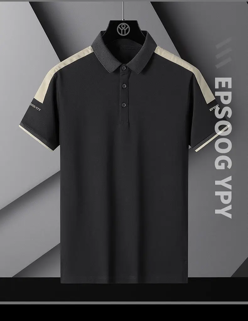 Men's Black Beige Polo Shirt Collar Design — feature 10