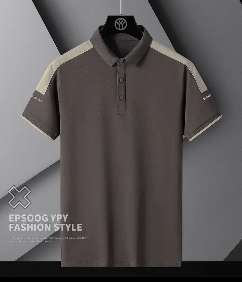 Men's Black Beige Polo Shirt Collar Design — feature 11