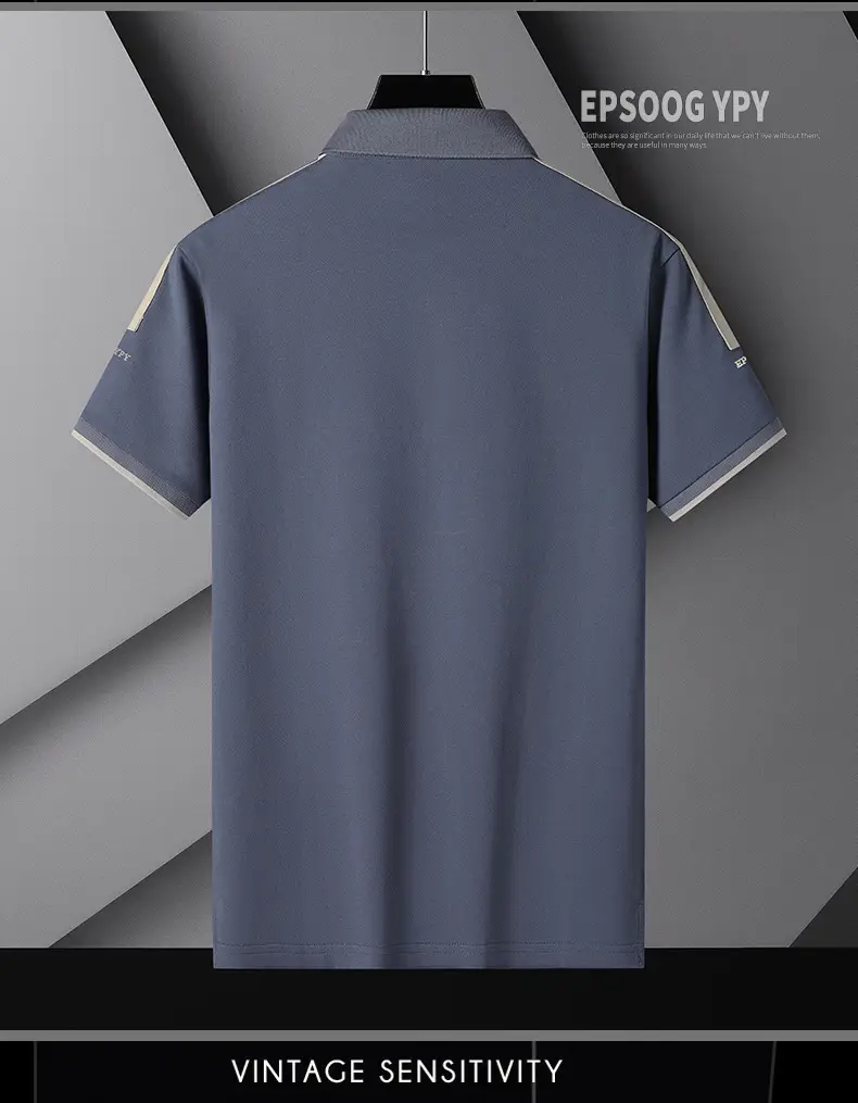 Men's Black Beige Polo Shirt Collar Design — feature 8