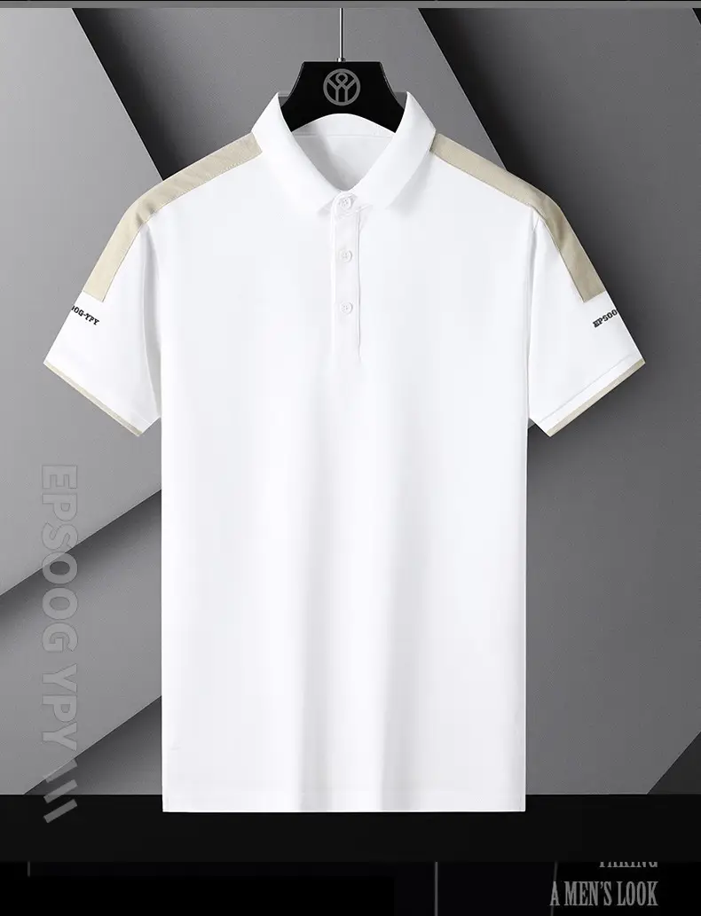 Men's Black Beige Polo Shirt Collar Design — feature 9