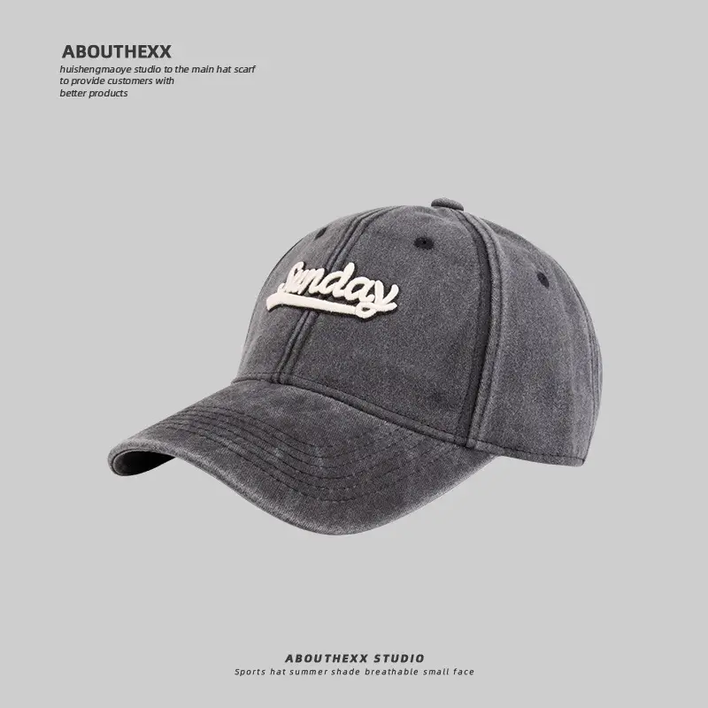 Men Blue Washed Sunday Embroidered Cap — feature 10