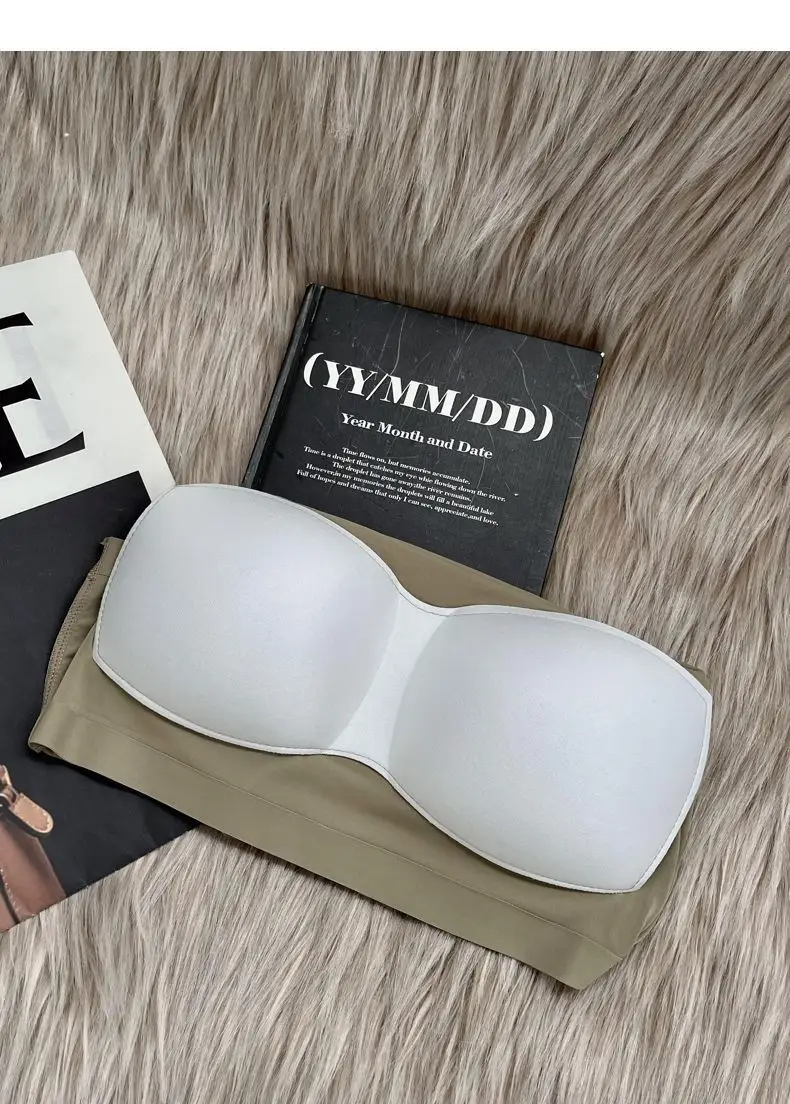 Summer fixed Cup Ice Silk beauty back small sling women's inner strap with chest pad one-piece anti-exposure seamless vest base — feature 15