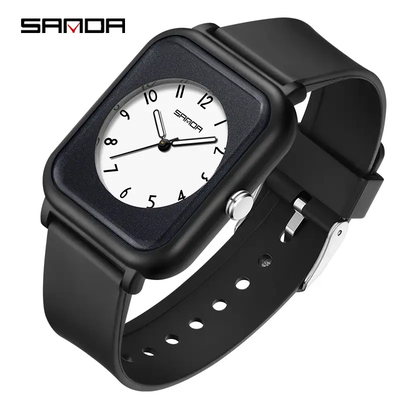 Sanda Waterproof Square Quartz Watch for Men Women - Image 2